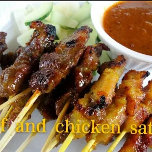 beef and chicken sate