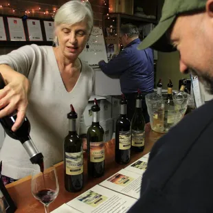 Pouring in the tasting room