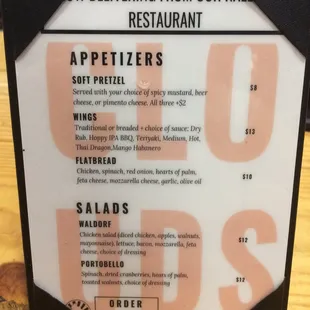 menu