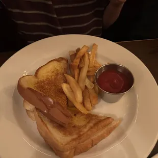 Kid&apos;s Grilled Cheese and Fries.