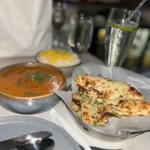 Lamb Tikka Masala and Fresh Made Garlic Naan! The perfect combination.