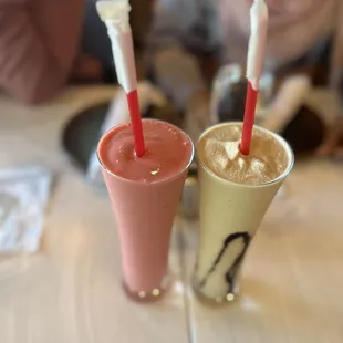 Strawberry Smoothie and Blended Latte (so good)