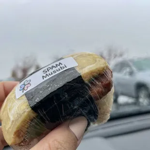 Spam masubi. Tiny so it was just enough for a small snack.