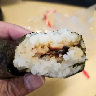 Inside of the Unagi Musubi