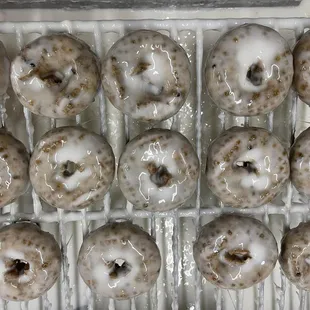 glazed donuts on a cooling rack