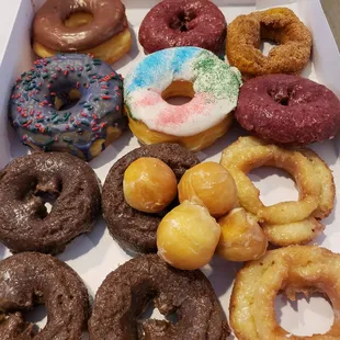 Dozen with a couple of holes, yum!