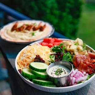 House salad and shrimp &amp; grits.