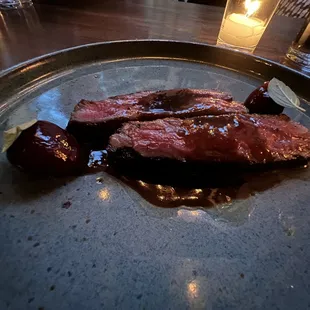 Texas Wagyu in a cherry reduction