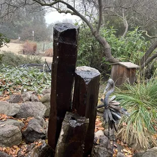 Water feature in garden