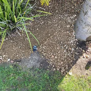 Dirt mixed in with a bunch of rock.