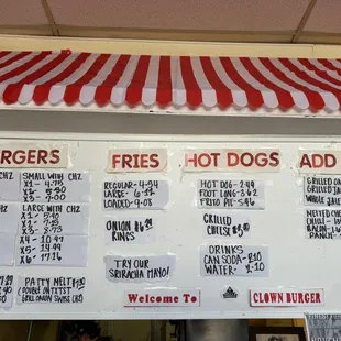 Menu as of 11/11/24. They now take credit cards!