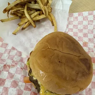 Large double w/cheese &amp; fries