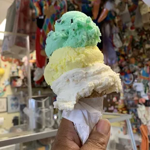 Mint chocolate chip, lemon, and banana pudding!