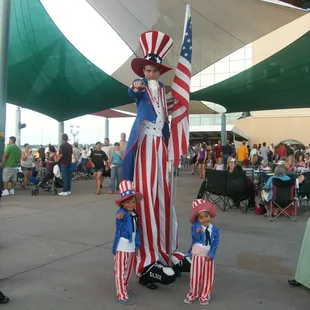 Stiltwalking Uncle Sam Character on 4 July