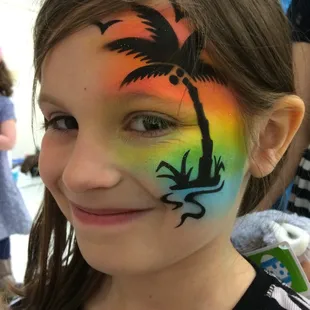 Island Airbrush Face Tattoo