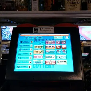 a slot machine in a bar