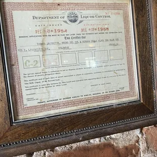 Their first liquor license.