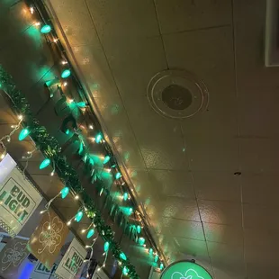 a bar with neon lights