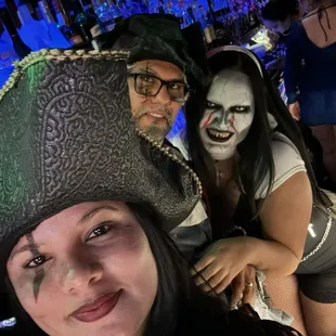 two people dressed up in costumes