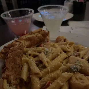 Cajun seafood pasta is amazing!  I get this with a side salad with ranch!