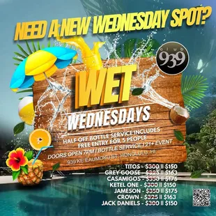 50% OFF Bottle service every WEDNESDAY!