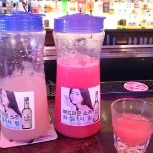 Peach Soju and Watermelon Soju