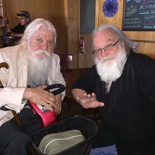 LEON RUSSELL WITH ONE OF OUR MUSICIANS, BRAD...ENJOYING THE LIVE MUSIC AT CLUB BOMBAY!