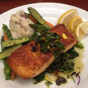 Pan Seared Salmon sub Mashed Potatoes for Roasted Fingerlings