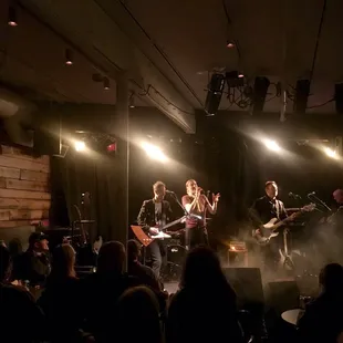 View from the very back of the room (still quite close)