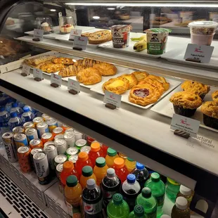 a variety of pastries on display