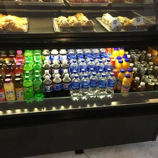 Bottled drink options.