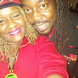 a man and woman taking a selfie