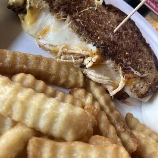 5 Cheese Grilled Cheese Sandwich with chicken. Totally recommend!