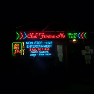 neon signs in the dark