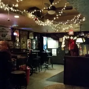 Space beyond the bar for darts and pool