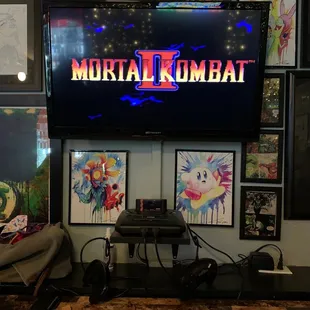 a video game on a flat screen tv