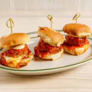three sliders on a plate