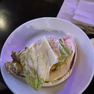 My friend and I split the smash burger. It was more bread than bun. The flavor was good, but the burger really shrunk in the cooking process
