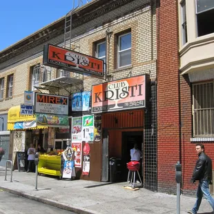 a man walking down the street