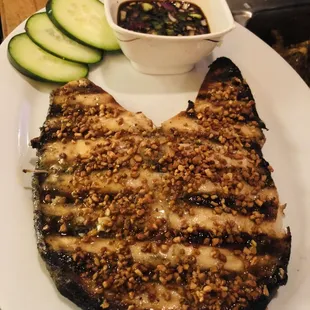 Grilled halibut
