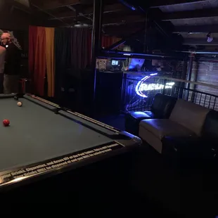 Upstairs pool tables