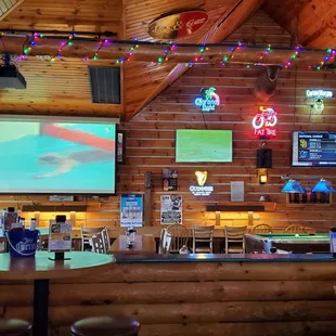 Sitting ares and pool table