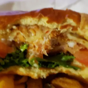 A peek into the crispy chicken sandwich