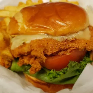 The BYO sandwich with choice of protein, crispy chicken