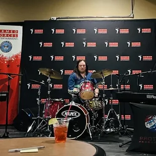 a band playing on stage