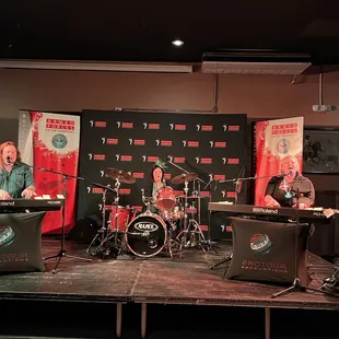 a band playing on stage