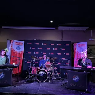 a band playing on stage