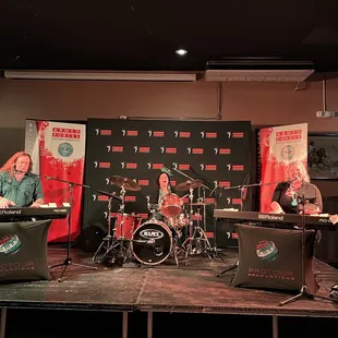 a band playing on stage