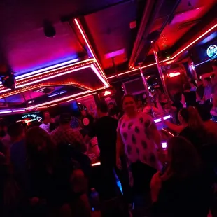 Crowded on a Saturday night.