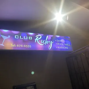 Signage for club
